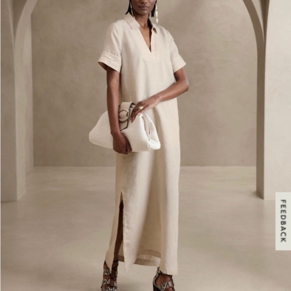 Banana Republic Cruz Linen Maxi Shirtdress